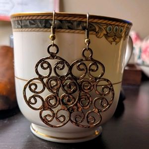 Copper like Material Earrings